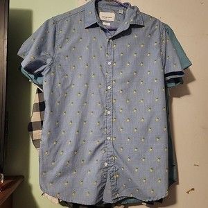 Mens Pineapple Button Down Shirt